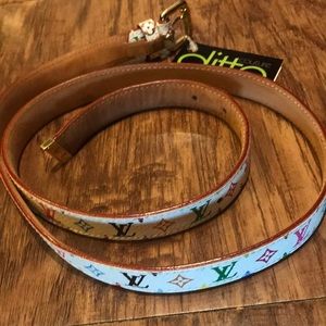 Louie Vuitton Signature Logo Thin Belt